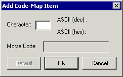 The Add Code-Map Item Window